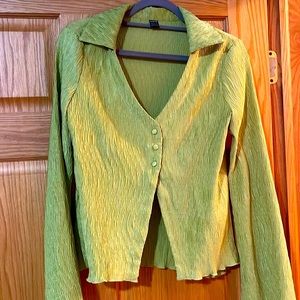 SHEIN Icon Flounce Sleeve Lettuce Trim Shirt